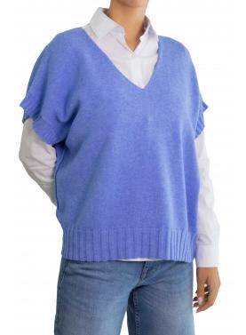 Gilet tinta unita scollo a V modello over 